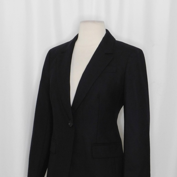 NWT!! J. CREW Helena Blazer Wool Blend Flannel Solid Black Size 2P 2 Petite - Picture 7 of 16